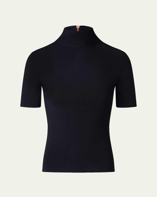 Fitted Knit Viscose-Blend Sweater